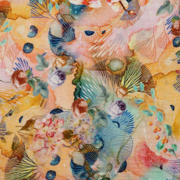 Baumwolle | double gauze/Musselin | floral | bunt