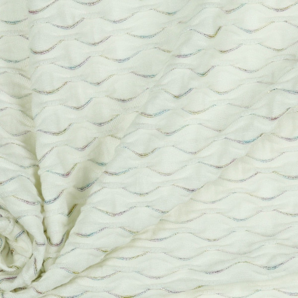 Jacquard - Jersey | glitter waves | creme