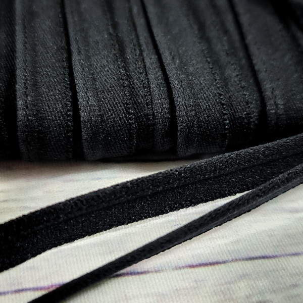 elastisches Paspelband | schwarz | 1cm