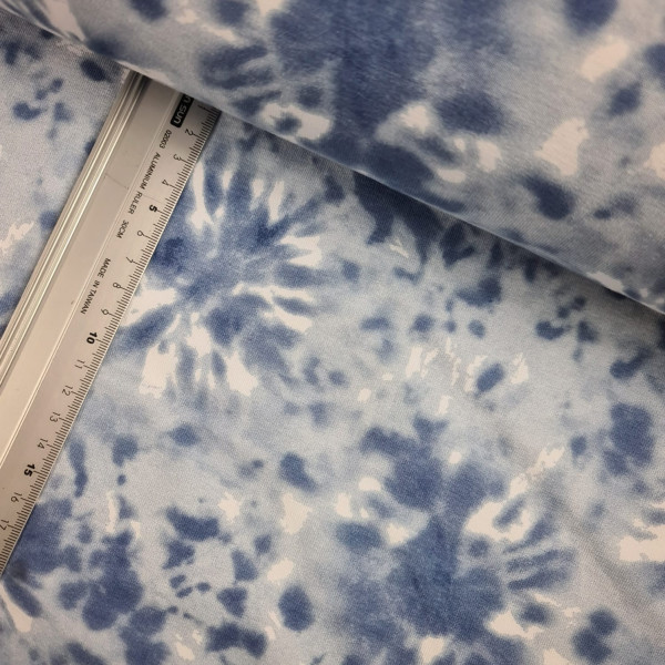 gebürsteter French Terry | bedruckt | Batik | blau