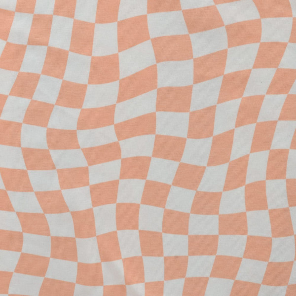 Jersey | bedruckt | graphic squares | apricot