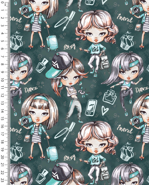 Alpenfleece | bedruckt | Girls | petrol