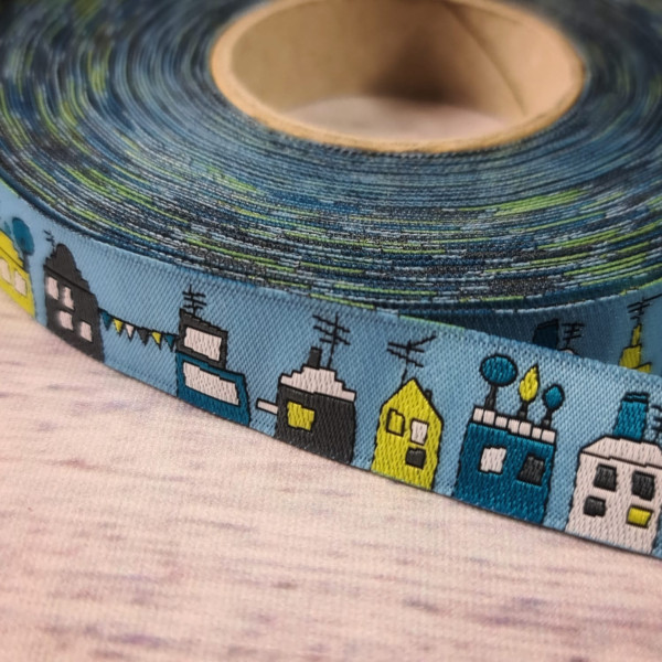 Webband | Häuser | blau