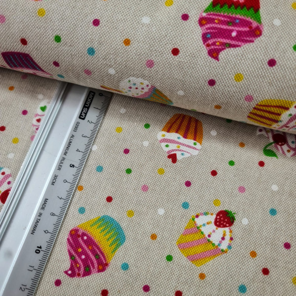 Canvas | Baumwolle | bedruckt | Muffins | natur