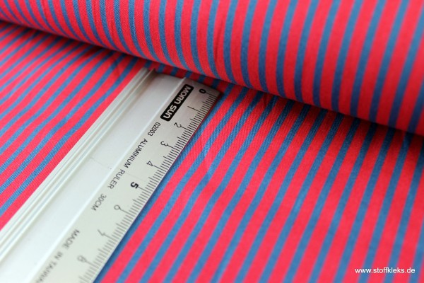 Baumwolle | bedruckt | long stripes | rot / blau
