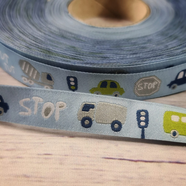 Webband | Verkehr | hellblau/bunt