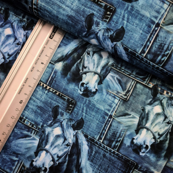 Jersey | bedruckt | Pferd | jeans