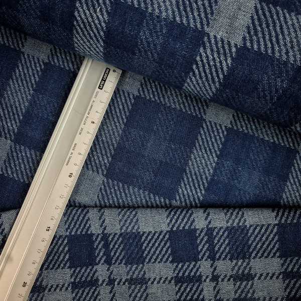 Jeans Jaquard | check | blau