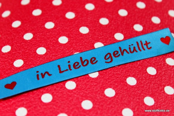 Applikation | Label | in Liebe gehüllt | blau