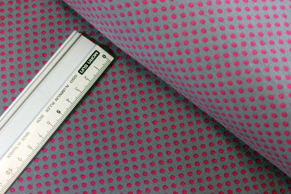 Jersey | bedruckt | 3mm Punkte | grau / beere