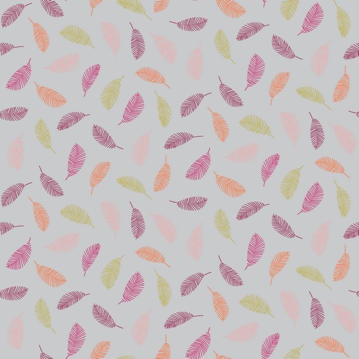 Baumwolle | bedruckt | COLORFUL LEAVES | grau