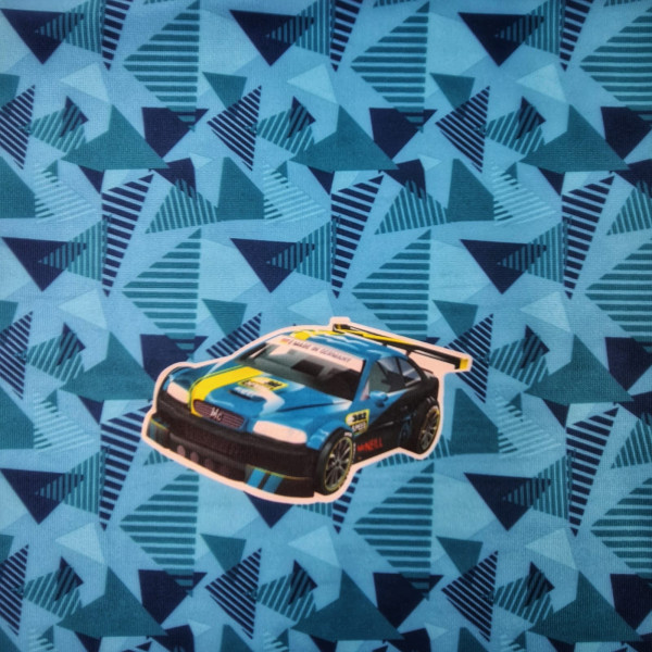 Outdoorstoff - Paneel | ca. 30cm x 30cm | Racer | blau/bunt
